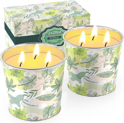 Citronella Candles Outdoor & Indoor, 40Oz Large Citronella Candle 200H Burning Long Lasting, Soy Scented, 3-Wick Natural Soy Wax for Patio, Garden, Backyard, Camping, Cookout1