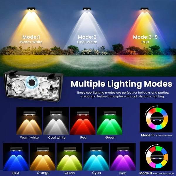 Solar Fence Lights Outdoor, Color Changing, Waterproof IP65, 16 Pack4