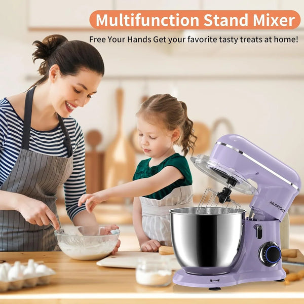 Stand Mixer, 6.5QT Household Food Mixer, 10-Speed Tilt-Head Electric Kitchen Mixer with 304 Stainless Steel Bowl, Dough Hook, Whisk & Beater, Splash Guard, Ideal for Baking Bread, Cake & Whipping5