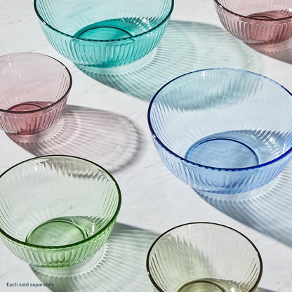 Colors (3-Pack) Sculpted Tinted Glass Mixing Bowls with Plastic Lids7