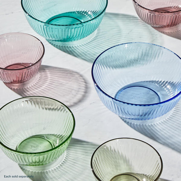 Colors (3-Pack) Sculpted Tinted Glass Mixing Bowls with Plastic Lids7