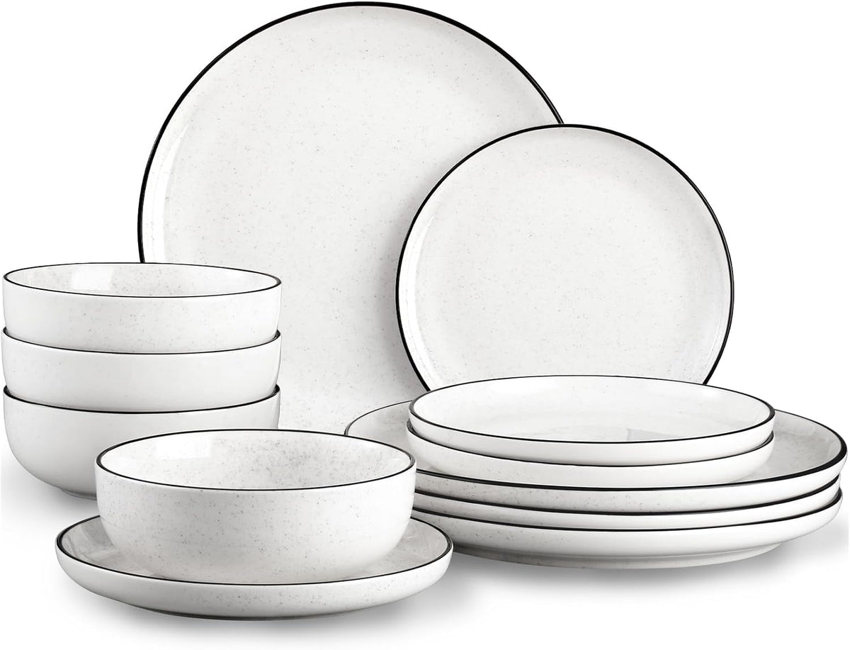 plates-and-bowls-sets-for-4-12-pieces-ceramic-dish-set-white-dinnerware-set-for-kitchen-modern-design-plate-sets-with-black-rim-microwave-and-dishwasher-safe
