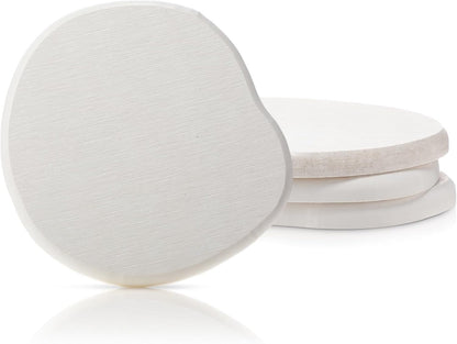Diatomaceous Earth Coasters Set of 4，Cool Absorbent Quick-Dry Drink Coasters for Desks, Cute Modern Stone Design with Stylish White Aesthetic (4, White)1