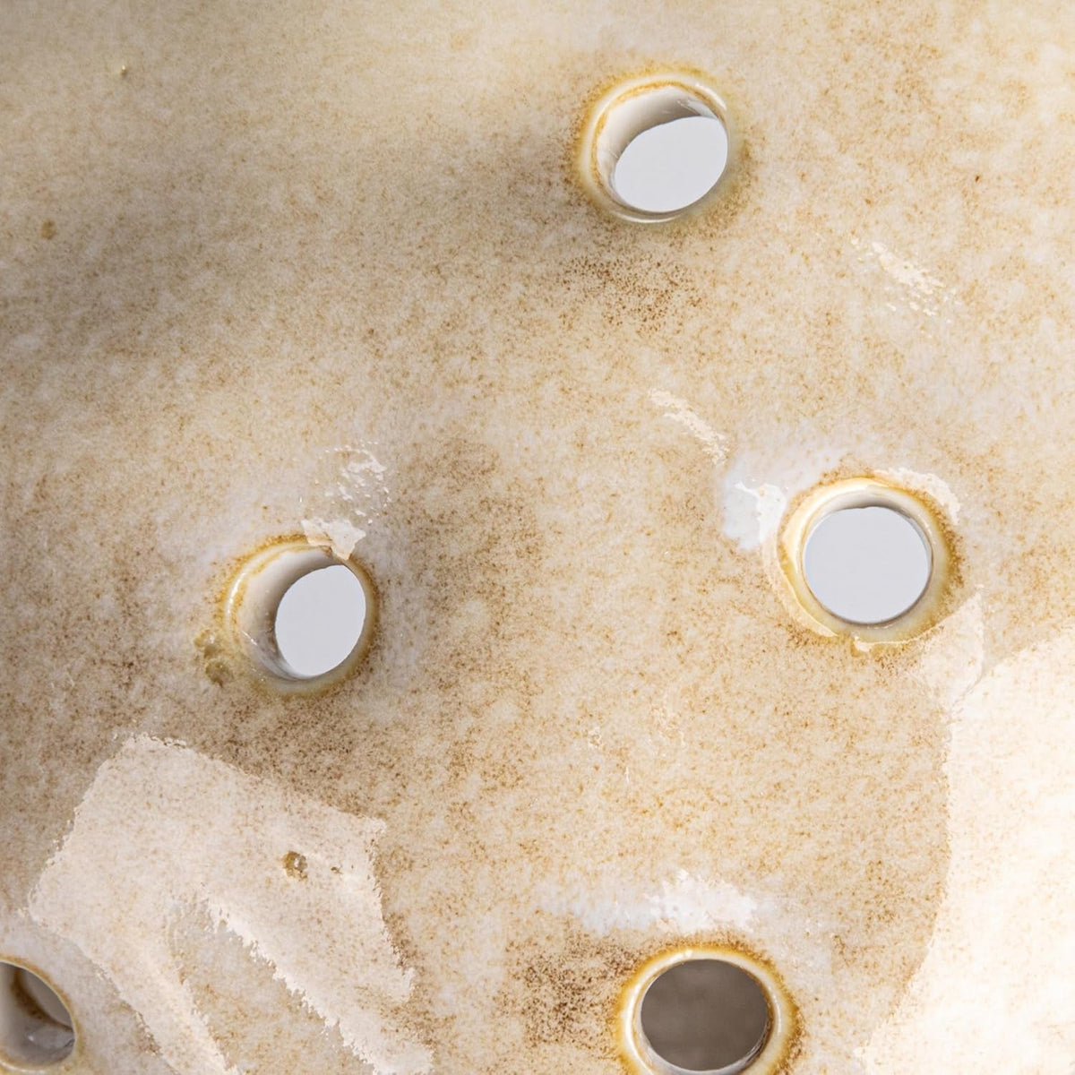 creative-co-op-2-piece-stoneware-colanders-with-handles-reactive-cream-glaze