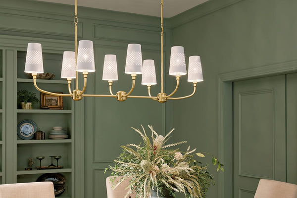 Adeena 8-Light Linear Chandelier Light, Brushed Natural Brass5