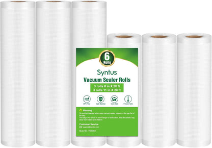 Vacuum Sealer Bags for Food, 3 Rolls 11" X 20' and 3 Rolls 8" X 20'1