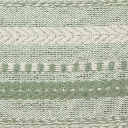 Farmhouse Braided Stripe Table Runner Collection, 15X72 (15X77, Fringe Included), Artichoke Green3