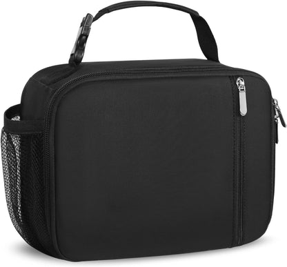 Lunch Box Kids Insulated Lunch Bag for Boys & Girls Durable Children Lunchbox for School with Water Bottle Holder-Black1