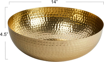 Creative Co-Op round Hammered Metal Serving and Mixing Bowl, Gold Finish2