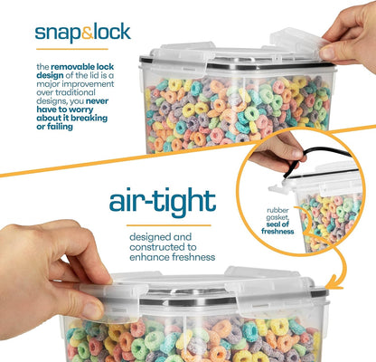 Flour Sugar Storage Containers (5.3L/4Pk) Great Rice Canisters Sets for the Kitchen Pantry, Large Food Storage Containers with Lids Airtight3
