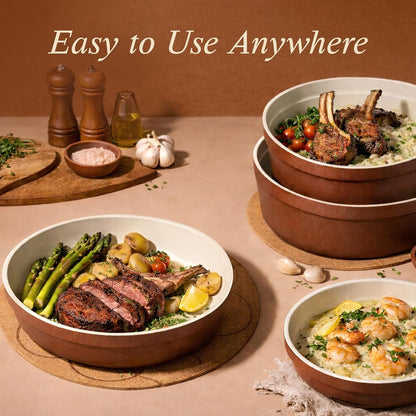 22Pcs Ceramic Cookware Set, Pots and Pans Set Non Stick Removable Handles, Non Toxic Cookware Oven/Dishwasher Safe, Induction Cookware, Gift Set, Nonstick Cookware Set with Kitchen Essentials2