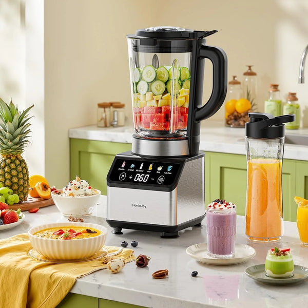 Blenders for Kitchen, Countertop Smoothie Blender with 51Oz Glass Pitcher, Grinder & To-Go Cup Combo, 10 Speeds Digital Touchscreen Blender for Smoothies, Shake, Crush Ice, Dishwasher Safe8