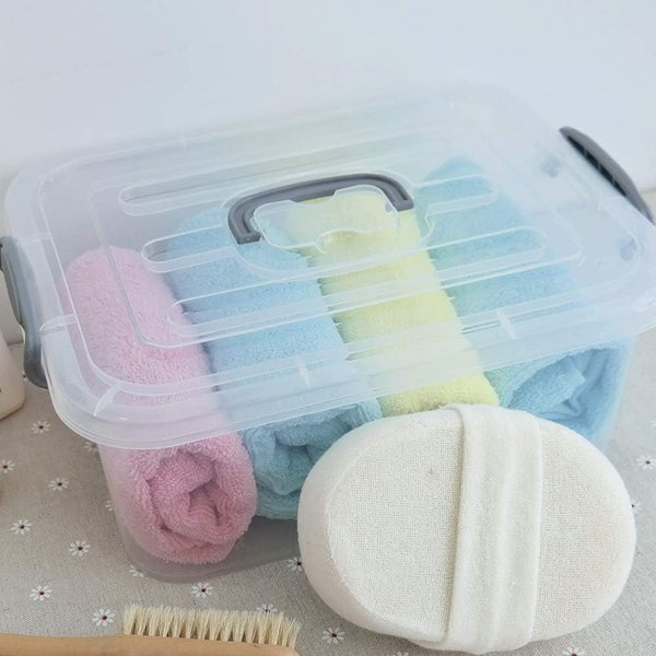 2-Pack Clear Storage Latch Box, Plastic Containers with Lids, 8 L5