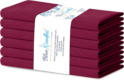 Solid Cloth Napkins Set of 6 Burgundy 100% Cotton Dinner Napkins 18X18 Inches - Soft, Reusable, Absorbent & Washable Linen, Ideal for Wedding Events Farmhouse Parties Hotel & Everyday Use1