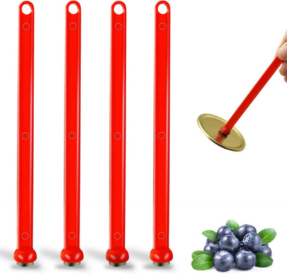 4 Pack Lid Lifter Magnetic Lid Lifter Canning Lid Lifter Canning Supplies Lid Wand Canning Lid Magnetic Lifter Canning Kit Canning Tools for Pots Home Canning of Preserving Fruits and Vegetables, Red1