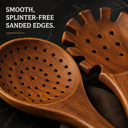 Wooden Utensil Set, 7 Piece Acacia Wood Cooking Utensils4