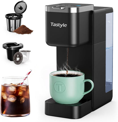 Single Serve Coffee Maker for K Cups and Grounds with 3 Brew Styles | 40Oz Removable Water Tank, 6 to 24Oz Brew Size, Compact Design, Fits 7.3" Travel Mug, for Home, Rvs and Office, K330IC, Black1