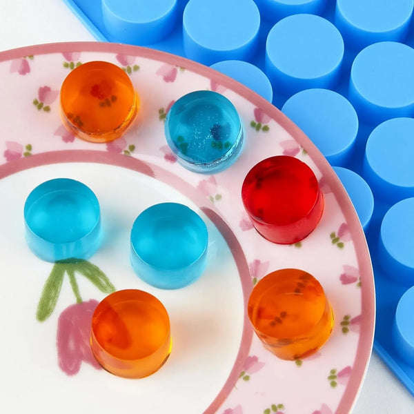 round Candy Molds, 220 Cavities, 4Pcs | Silicone Molds, Non Stick, for Hard Candy, Gummy, Caramel, Chocolate, Ganache, Ice Cube5