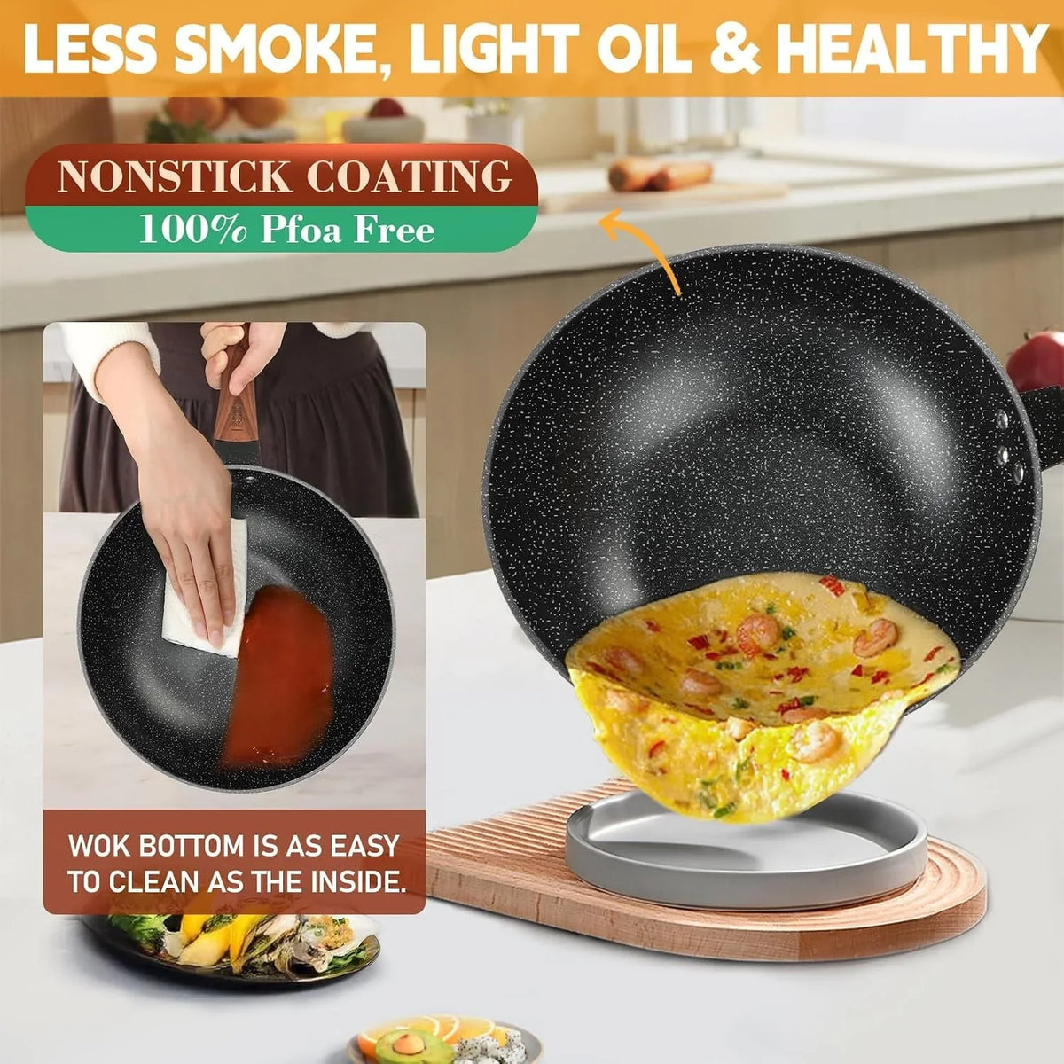 13-nonstick-wok-woks-stir-fry-pans-with-lid-and-steamer-basket