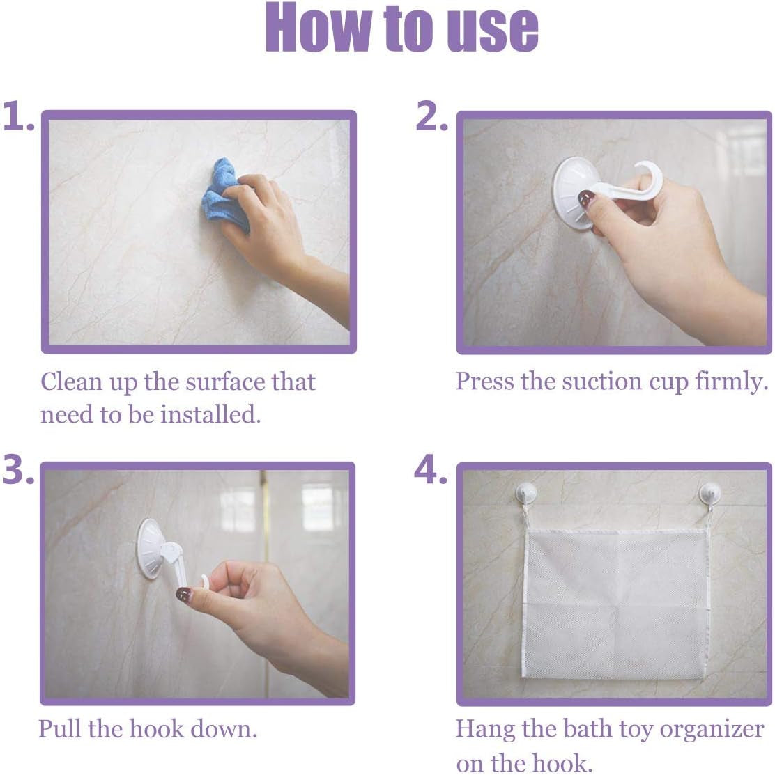 bath-toy-organizer-mesh-storage-organizer-baby-shower-toys-bathtub-net-bag-kids-quick-dry-bathtub-mesh-net-bathtub-toy-holder-2-x-bathroom-storage-bag-6-x-strong-suction-hooks-white