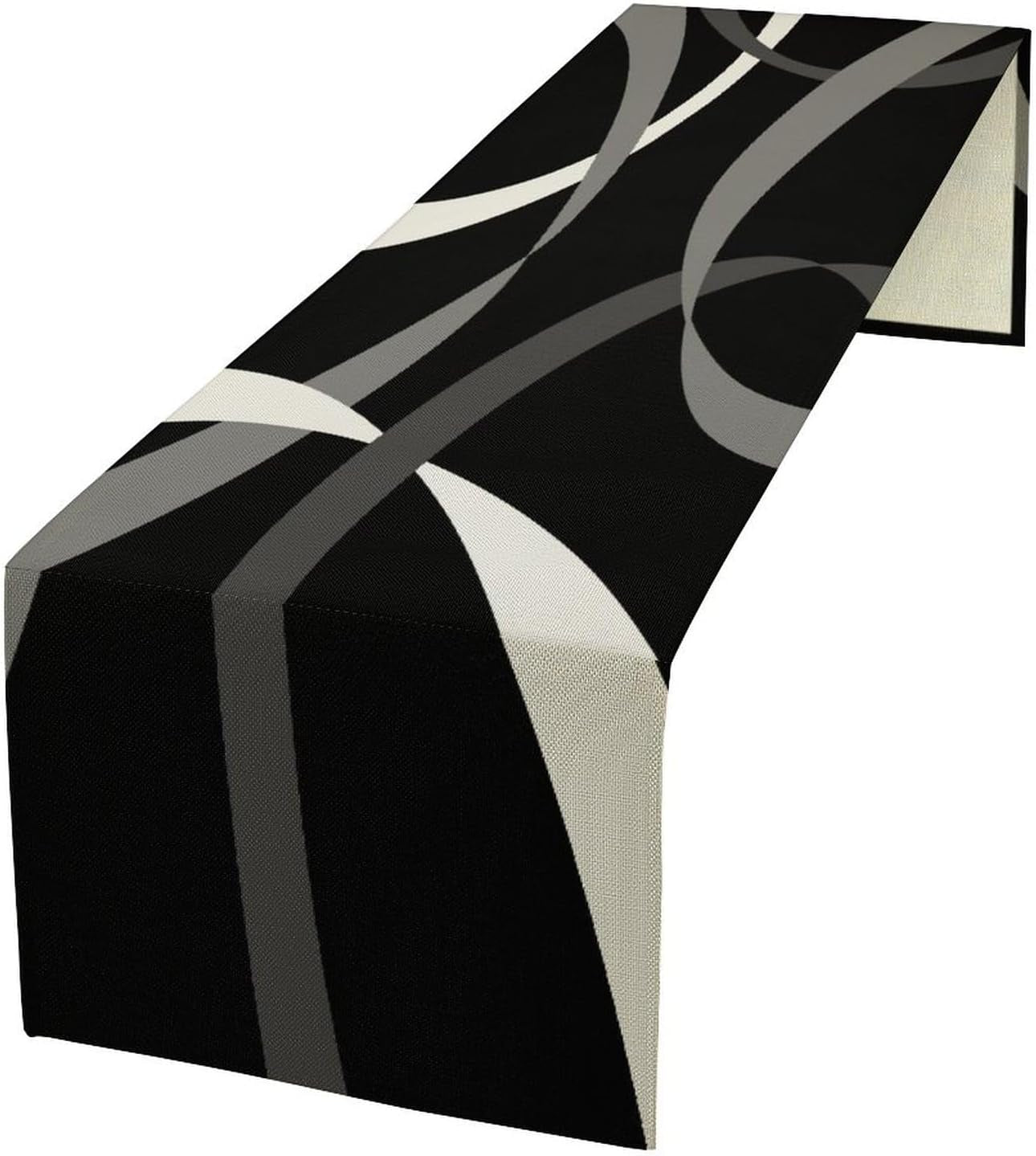 gray-abstract-geometric-table-runner-grey-and-white-striped-black-background-modern-kitchen-dinner-runner-for-indoor-home-living-room-party-dining-table-decoration-13x72