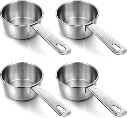4 Pcs 1/3 Cup Measuring Cup, 1/3Cup Scoop Stainless Steel Coffee Food Scoop for Liquid, Kitchen Wet and Dry Ingredients, Baking1