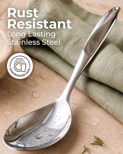 Stainless Steel Serving Spoon - 11.5” Large Cooking & Serving Spoon with Ergonomic Handle - Durable, Rust-Resistant & Dishwasher Safe Kitchen Utensil for Cooking and Buffets9
