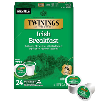 Irish Breakfast Black Tea K-Cups for Keurig, 24 CT Box (1 Pack) | Our Strongest Black Tea, Bold & Robust, Naturally Caffeinated, 24 Keurig Pods for Single Serve Brewers, Enjoy Hot or Iced1