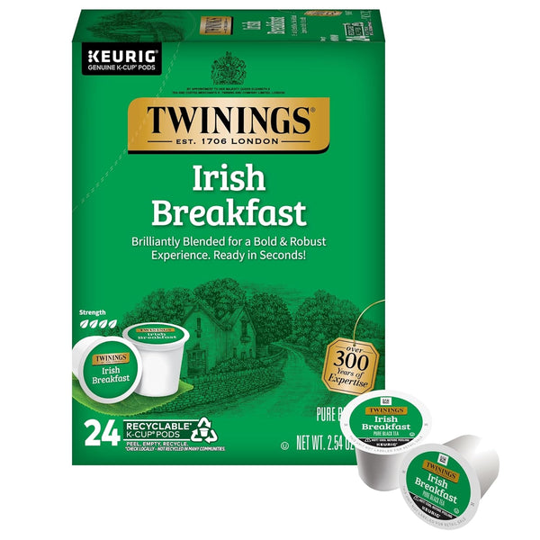 Irish Breakfast Black Tea K-Cups for Keurig, 24 CT Box (1 Pack) | Our Strongest Black Tea, Bold & Robust, Naturally Caffeinated, 24 Keurig Pods for Single Serve Brewers, Enjoy Hot or Iced1