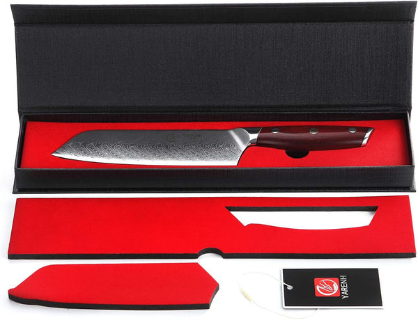 Santoku Knife 7 Inch, 67-Layer Damascus Steel Chef Knife, Sharp Long-Lasting Sharpness, Rust-Resistant, Kitchen Knife for Professional and Home Use2