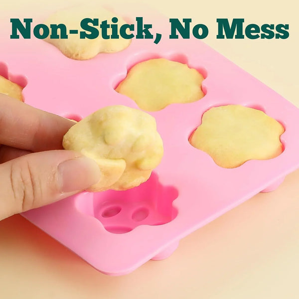 4 Pack Silicone Dog Treat Molds with Container and Ice Tong, Non-Stick Puppy Paw and Bone Shaped Set with Bin, Silicone Mold for Pupsicle, Chocolate, Gummy, Candy, Baking, Jelly, Ice Cube, Pudding4