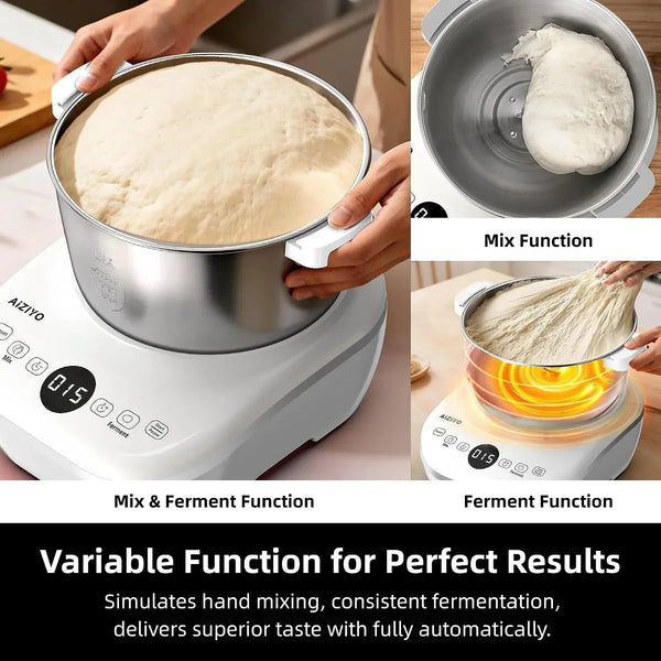 AiZiyo electric dough mixer and fermenter with mix and fermentation functions.5