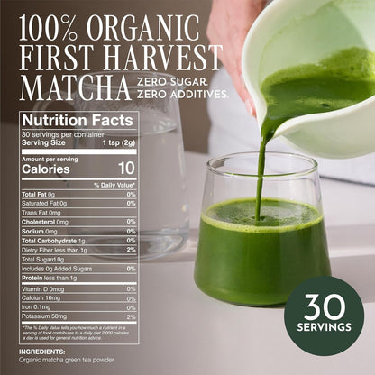 Matcha - Ceremonial Grade Matcha Powder, Organic First Harvest Japanese Green Tea Powder, from Uji, Japan (60G/2.12Oz)2
