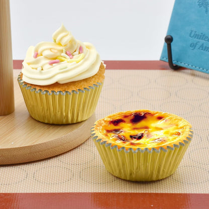 200 Pcs Gold Foil Cupcake Liners Standard Baking Cups Muffin Paper Cases | Food-Grade, Greaseproof & Sturdy Parchment, Cupcake Wrapper for Party, Christmas, Gift3