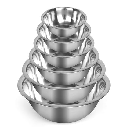 Culigrade Stainless Steel Mixing Bowls Set – 6-Piece Nesting Metal Mixing Bowls (0.75–8 Qt) – Durable, Rust-Resistant, Easy to Clean – for Baking, Cooking, Meal Prep & Serving1