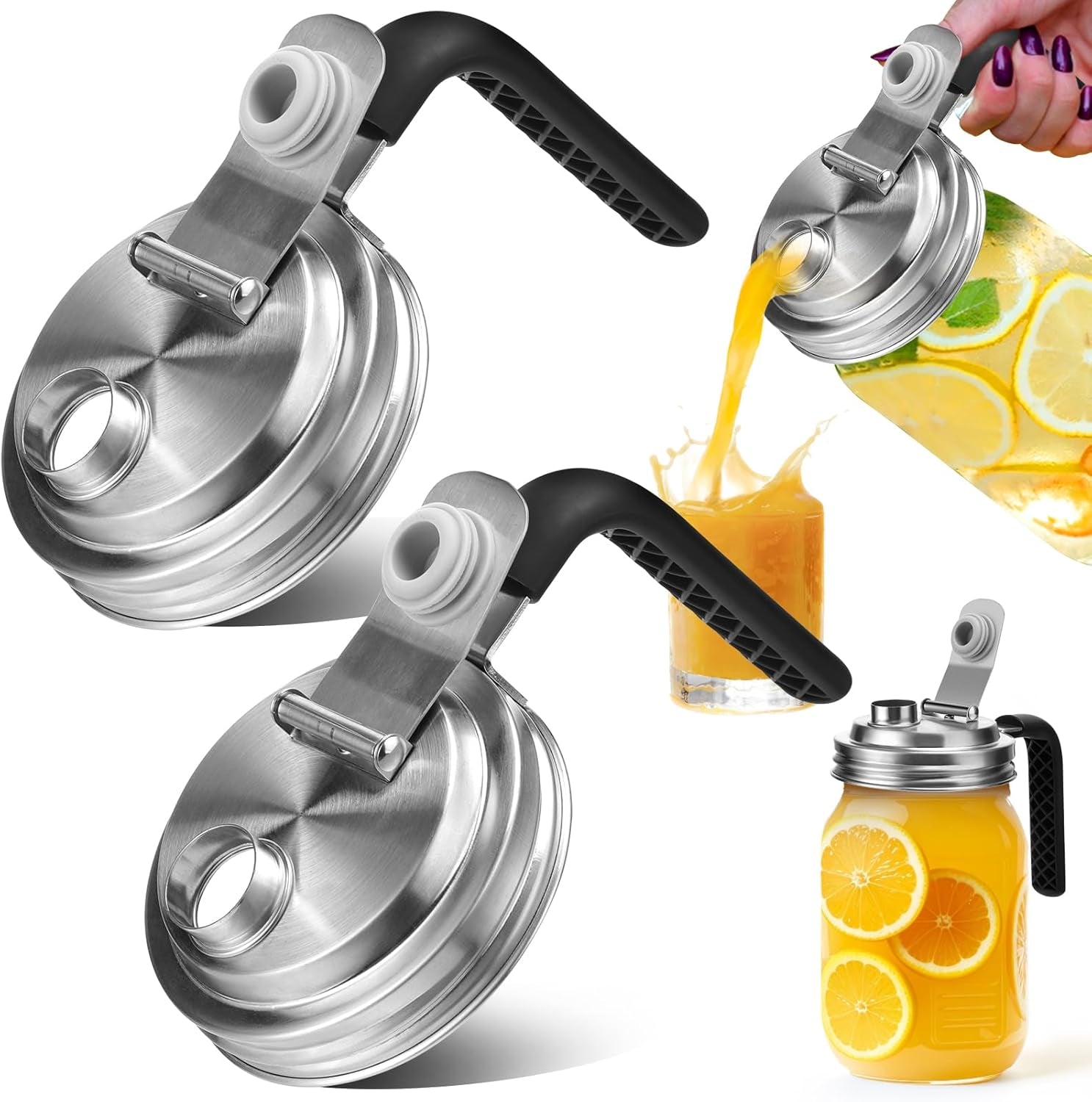 mason-jar-pour-spout-lid-stainless-steel-with-handle-wide-mouth-pour-spout-flip-cap-lids-for-mason-jars-anticracking-leak-proof-seal-cover-airtight-for-drinking-salad-dressing-food-storing2pcs