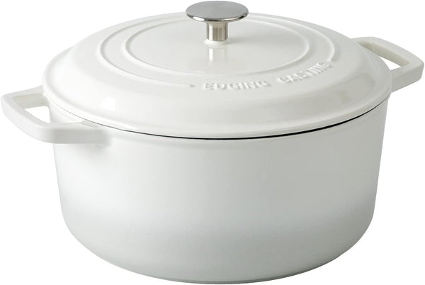 Enameled Cast Iron Dutch Oven Pot with Lid, Dutch Oven for Sourdough Bread Baking round Pot Dule Handle, 6 Quart, White2
