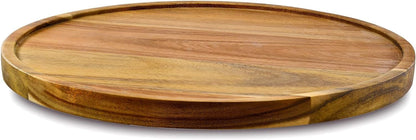10" Acacia Wood Lazy Susan Organizer Kitchen Turntable for Cabinet Pantry Table Organization1