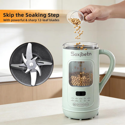 Nut Milk Maker Multi Function Blender 1L Large Capacity, Self-Cleaning, Soy Milk, Smoothie, Juice, Baby Food, Soup More, Quiet Design with Visual Window6