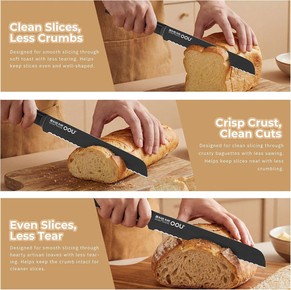 ® Black Blade 8 Inch Bread Knife with Agshield™ & Cerablack™ Technology, Rust-Resistant & Easy-Clean Finish, Serrated Edge for Sourdough, Bagels & Cake5