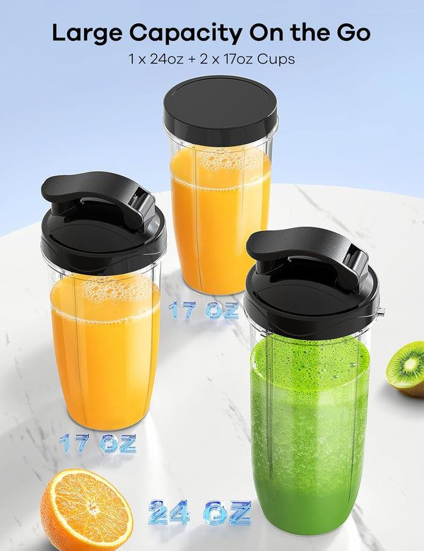 Blender for Smoothies, 14Pcs Personal Blender for Shake and Smoothies for Kitchen with 3 Portable Cups (1X24Oz & 2X17Oz), Single Serve Smoothie Maker, Nutritious Recipe9