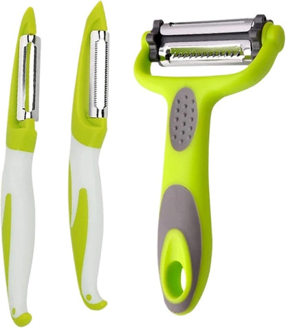 Multifunctional Stainless Steel Vegetable Slicer Peeler Grater Potato Carrot Fruit Shred Cutter Kitchen Gadget(3Pcs Set)1