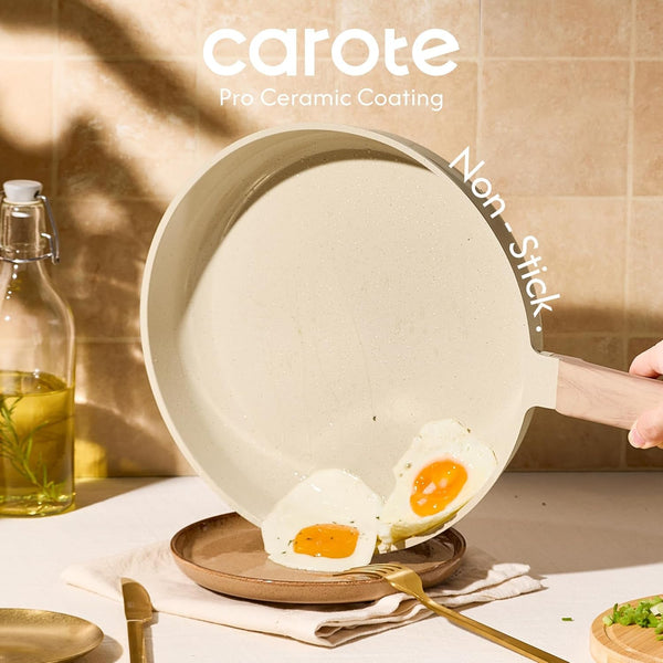 22Pcs Ceramic Cookware Sets, Pots and Pans Set | Non-Toxic Kitchen Cooking Set with Silicone Lids, Easy Clean, Even Heating, Fit All Stovetops, PFAS FREE3