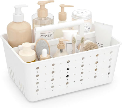 Portable Shower Caddy, Plastic Basket Organizer, 1 Pack, White1