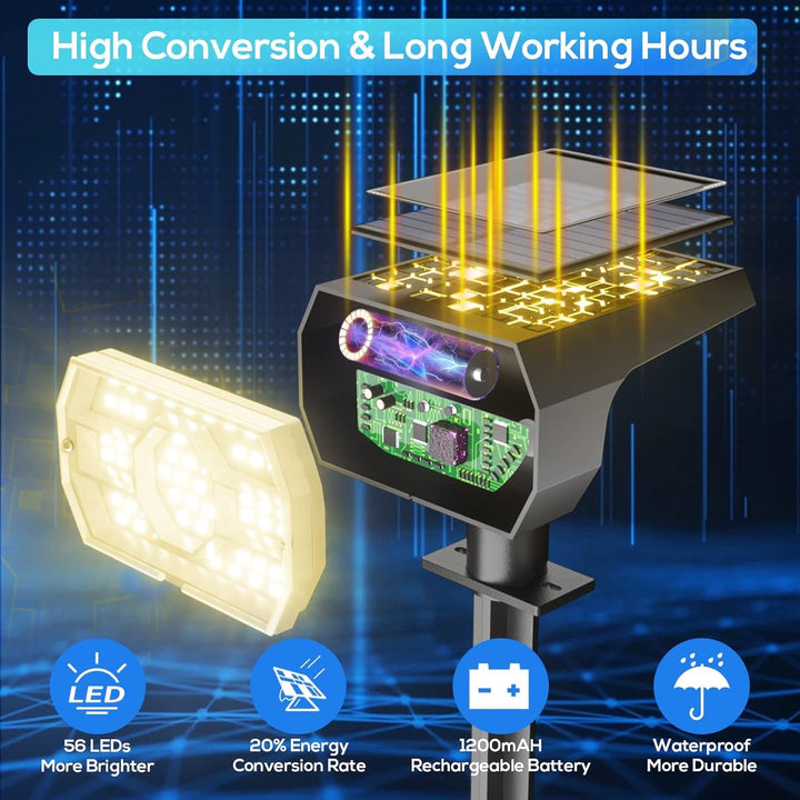 Solar Lights Outdoor Waterproof - 6 Pack (Warm White)+2