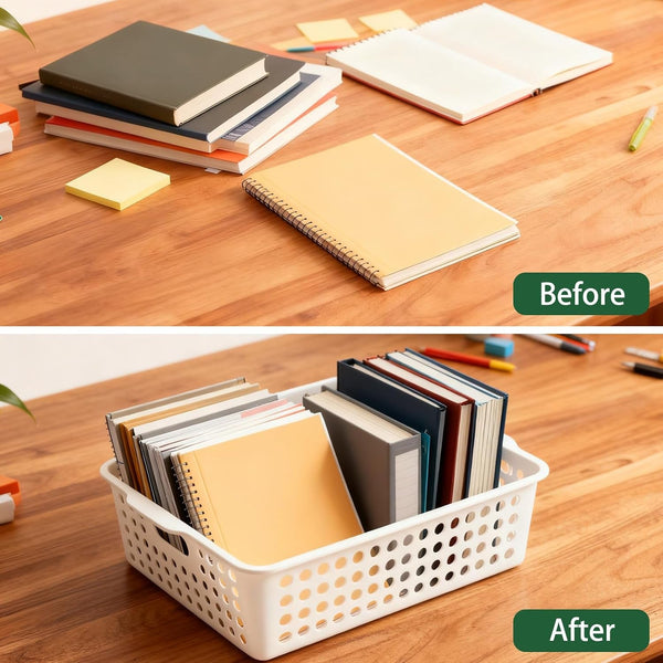 8 Pack Paper Organizer Baskets Trays, 14 in Plastic Storage Baskets5