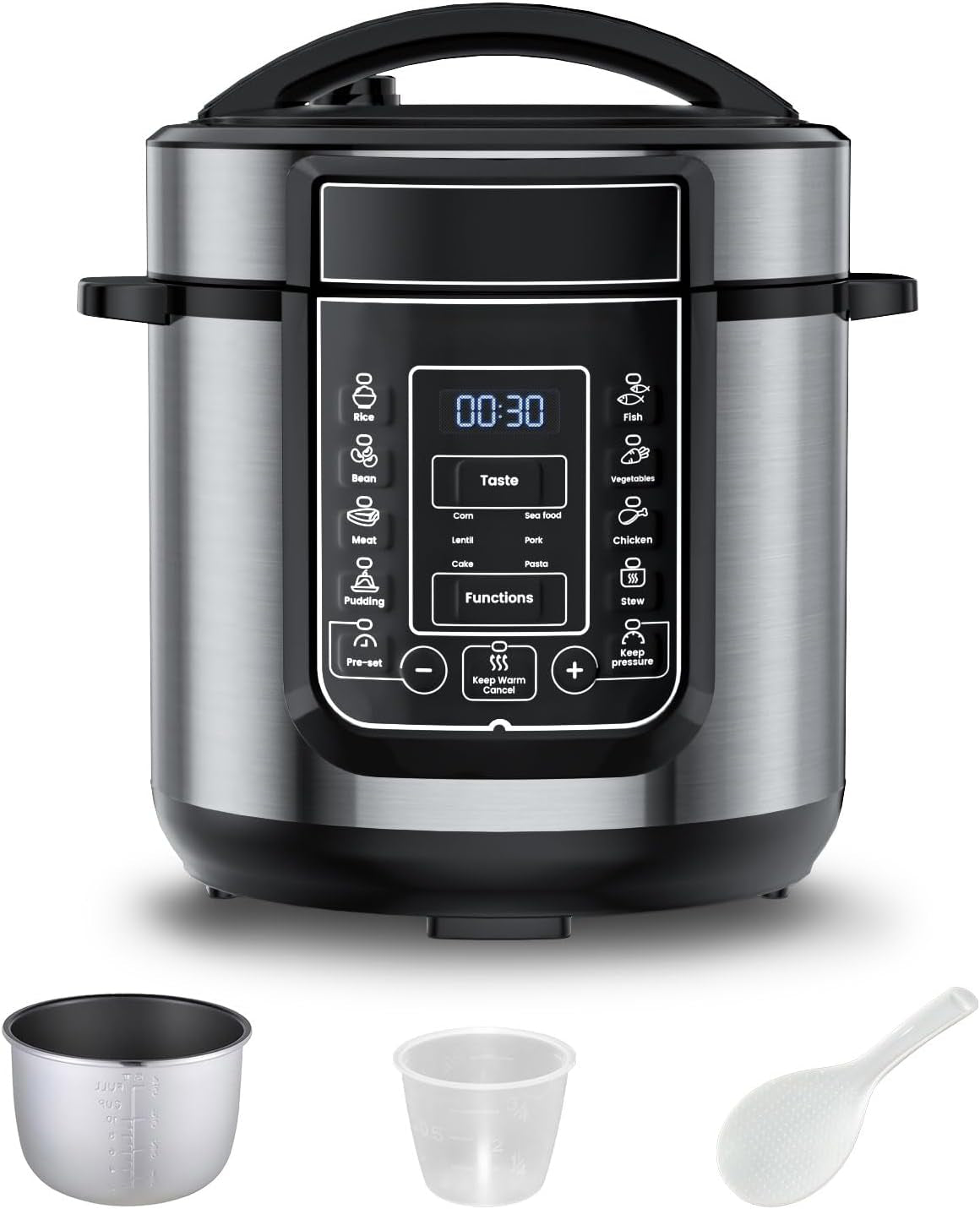 6-qt-electric-pressure-cooker-9-in-1-14-presets-instant-multi-function-pot-slow-cooker-rice-cooker-cake-maker-non-stick-stainless-steel