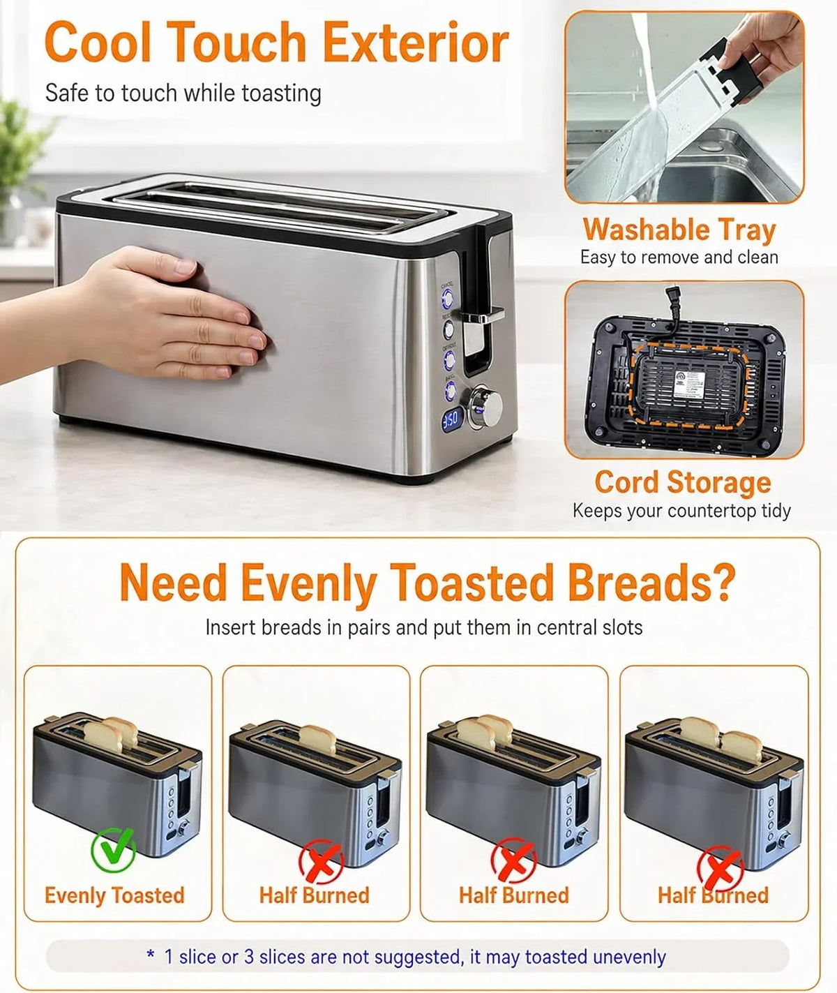 4-slice-toaster-long-slot-toaster-with-countdown-timer-bagel-defrost-reheat-cancel-functions-warming-rack-removable-tray-6-browning-settings-extra-wide-slots-stainless-steel-1300w