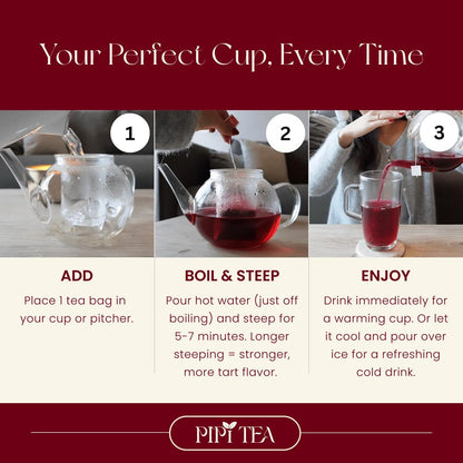 Organic Hibiscus Tea Bags – Caffeine Free Herbal Tea Rich in Antioxidants, Non-Gmo & Vegan, Sourced from Premium Hibiscus Flowers for Daily Wellness & Heart Health Support, 60G8