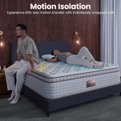 Firm King Mattress - 14 Inch Hybrid King Size Mattress with Low Motion Transfer and Orthopedic Lumbar Support - Certipur-Us Certified Non-Toxic Materials4